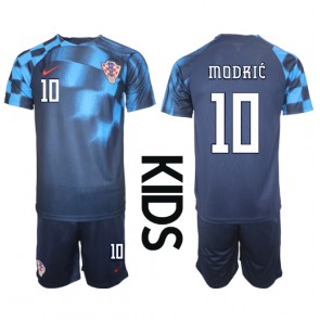 Croatia Luka Modric #10 Replica Away Stadium Kit for Kids World Cup 2022 Short Sleeve (+ pants)